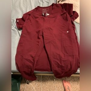 Maroon FIGS scrub set